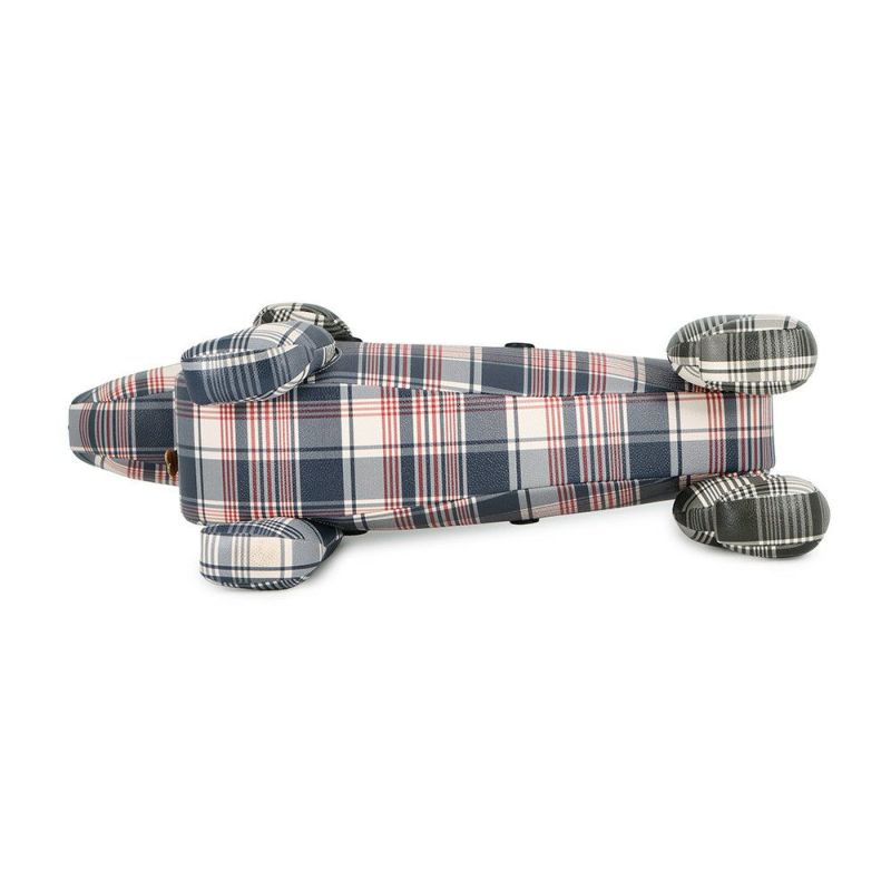 トムブラウン ハンドバッグ HECTOR ヘクター チェック柄 レザー THOM BROWNE 犬 ダックスフント アニマルバッグ