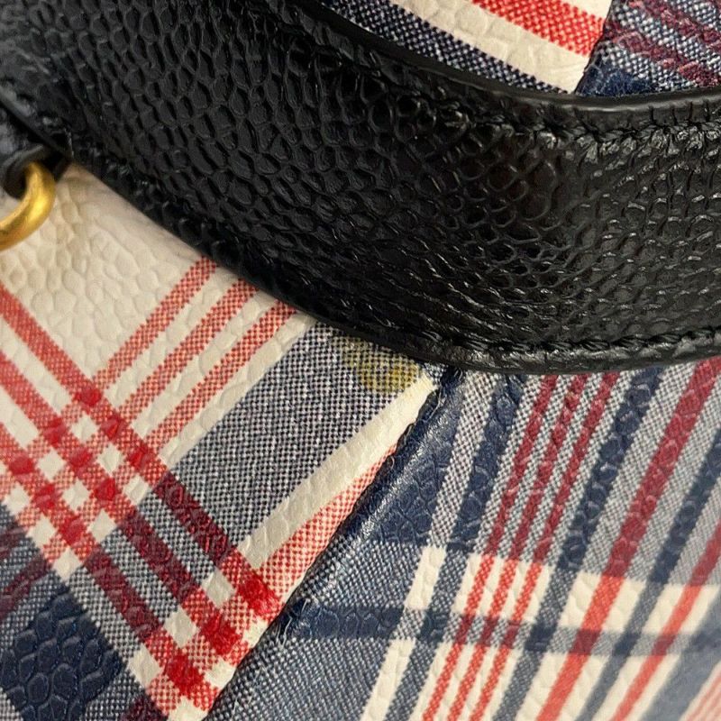 トムブラウン ハンドバッグ HECTOR ヘクター チェック柄 レザー THOM BROWNE 犬 ダックスフント アニマルバッグ