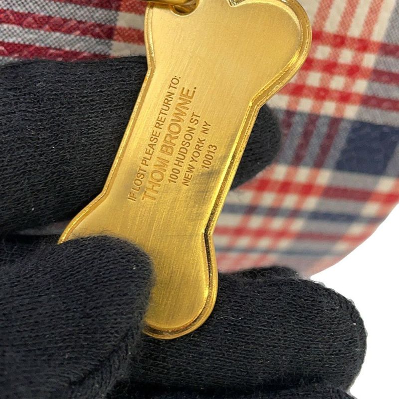 トムブラウン ハンドバッグ HECTOR ヘクター チェック柄 レザー THOM BROWNE 犬 ダックスフント アニマルバッグ