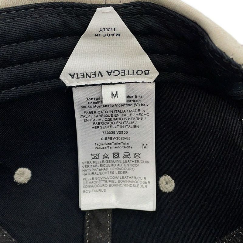 ボッテガヴェネタ キャップ フランネルプリント ヌバックレザー 739329 BOTTEGA VENETA