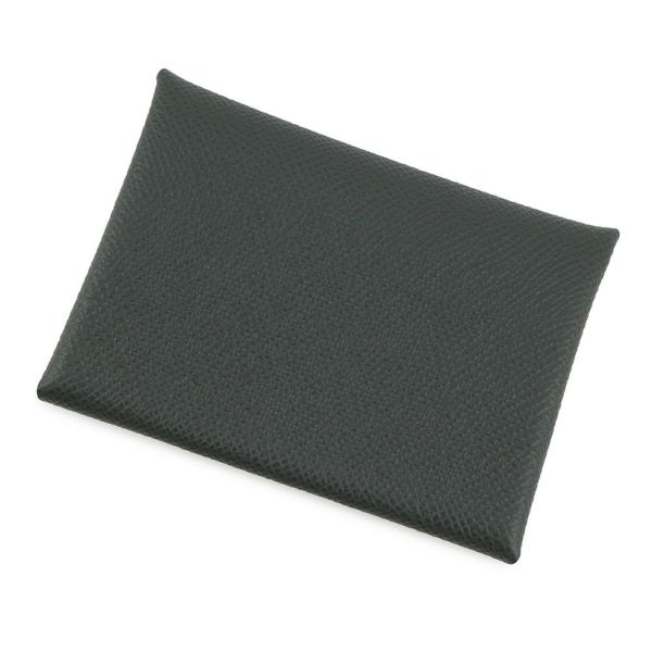 エルメス コインケース カルヴィ デュオ ヴェールマングローブ/シルバー金具 エプソン K刻印 財布