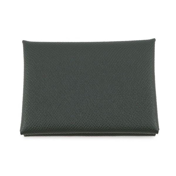 エルメス コインケース カルヴィ デュオ ヴェールマングローブ/シルバー金具 エプソン K刻印 財布