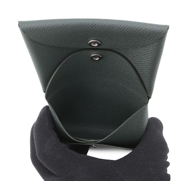 エルメス コインケース カルヴィ デュオ ヴェールマングローブ/シルバー金具 エプソン K刻印 財布