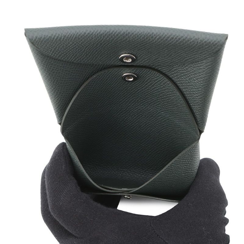 エルメス コインケース カルヴィ デュオ ヴェールマングローブ/シルバー金具 エプソン K刻印 財布