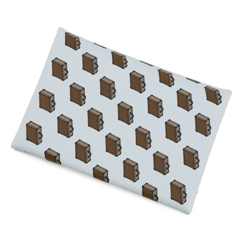 エルメス コインケース カルヴィ デュオ バッグモチーフ ブルーブリュム/シルバー金具 スイフト K刻印