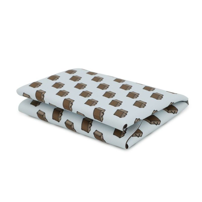 エルメス コインケース カルヴィ デュオ バッグモチーフ ブルーブリュム/シルバー金具 スイフト K刻印