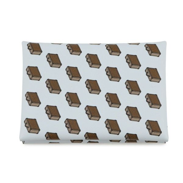 エルメス コインケース カルヴィ デュオ バッグモチーフ ブルーブリュム/シルバー金具 スイフト K刻印