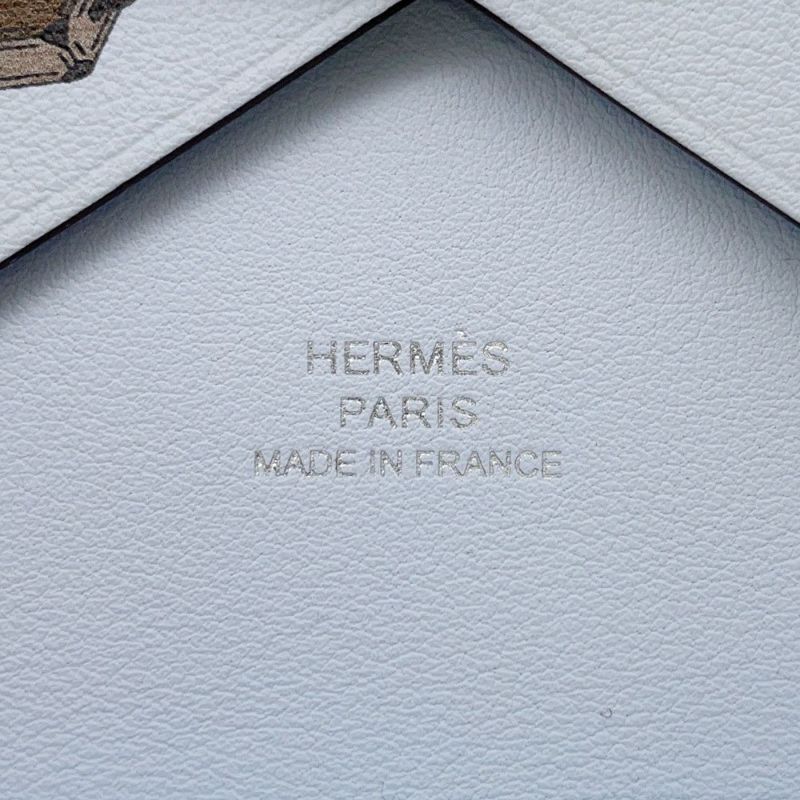 エルメス コインケース カルヴィ デュオ バッグモチーフ ブルーブリュム/シルバー金具 スイフト K刻印