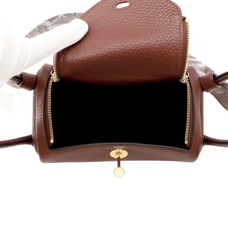 エルメス リンディ ミニ テール/ゴールド金具 トリヨンクレマンス K刻印 2wayショルダー