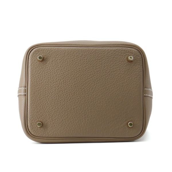 エルメス ハンドバッグ ピコタンロックMM エトゥープ/ゴールド金具 トリヨンクレマンス W刻印