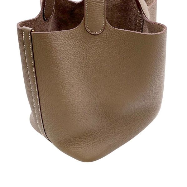 エルメス ハンドバッグ ピコタンロックMM エトゥープ/ゴールド金具 トリヨンクレマンス W刻印