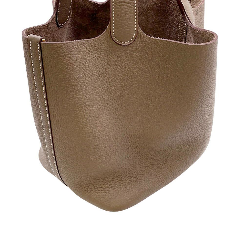 エルメス ハンドバッグ ピコタンロックMM エトゥープ/ゴールド金具 トリヨンクレマンス W刻印