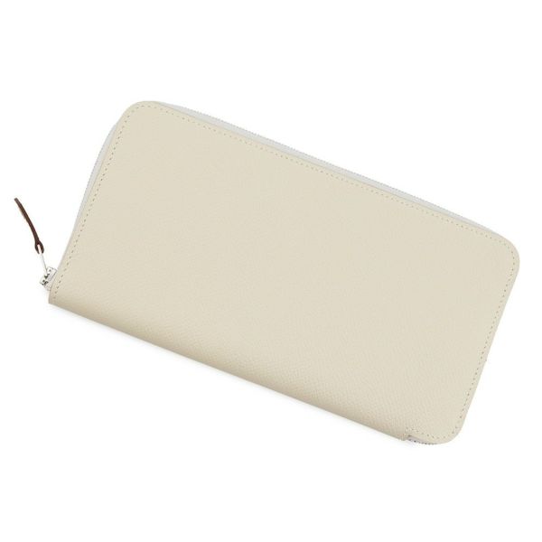 エルメス 長財布 アザップロング シルクイン クレ/シルバー金具 エプソン W刻印 財布