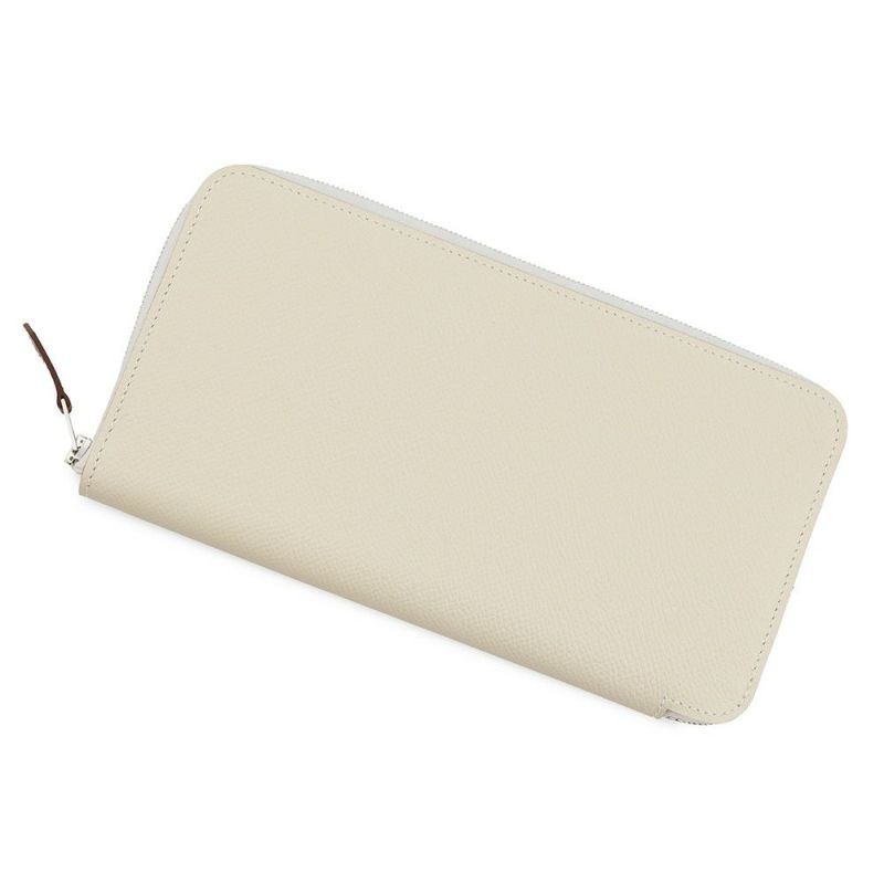 エルメス 長財布 アザップロング シルクイン クレ/シルバー金具 エプソン W刻印 財布
