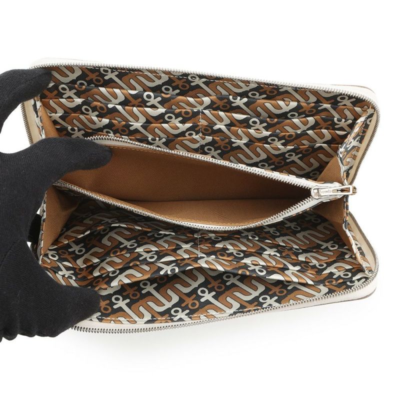 エルメス 長財布 アザップロング シルクイン クレ/シルバー金具 エプソン W刻印 財布