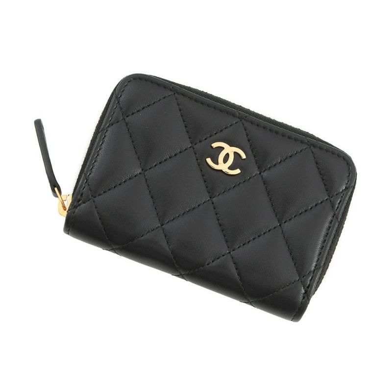 シャネル コインケース クラシック ジップコインパース マトラッセ ココマーク ラムスキン AP0216 CHANEL 財布 小銭入れ