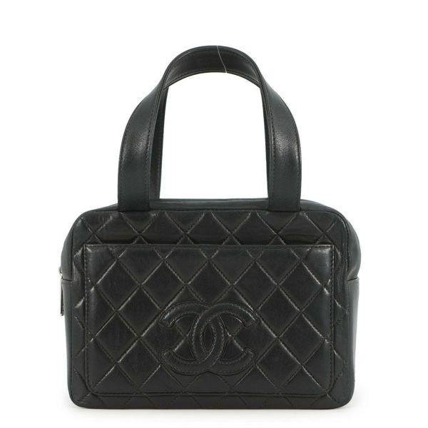 シャネル ハンドバッグ ココマーク ラムスキン CHANEL 黒