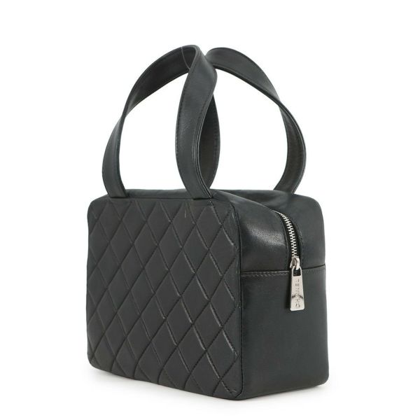 シャネル ハンドバッグ ココマーク ラムスキン CHANEL 黒