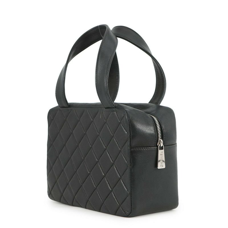 シャネル ハンドバッグ ココマーク ラムスキン CHANEL 黒
