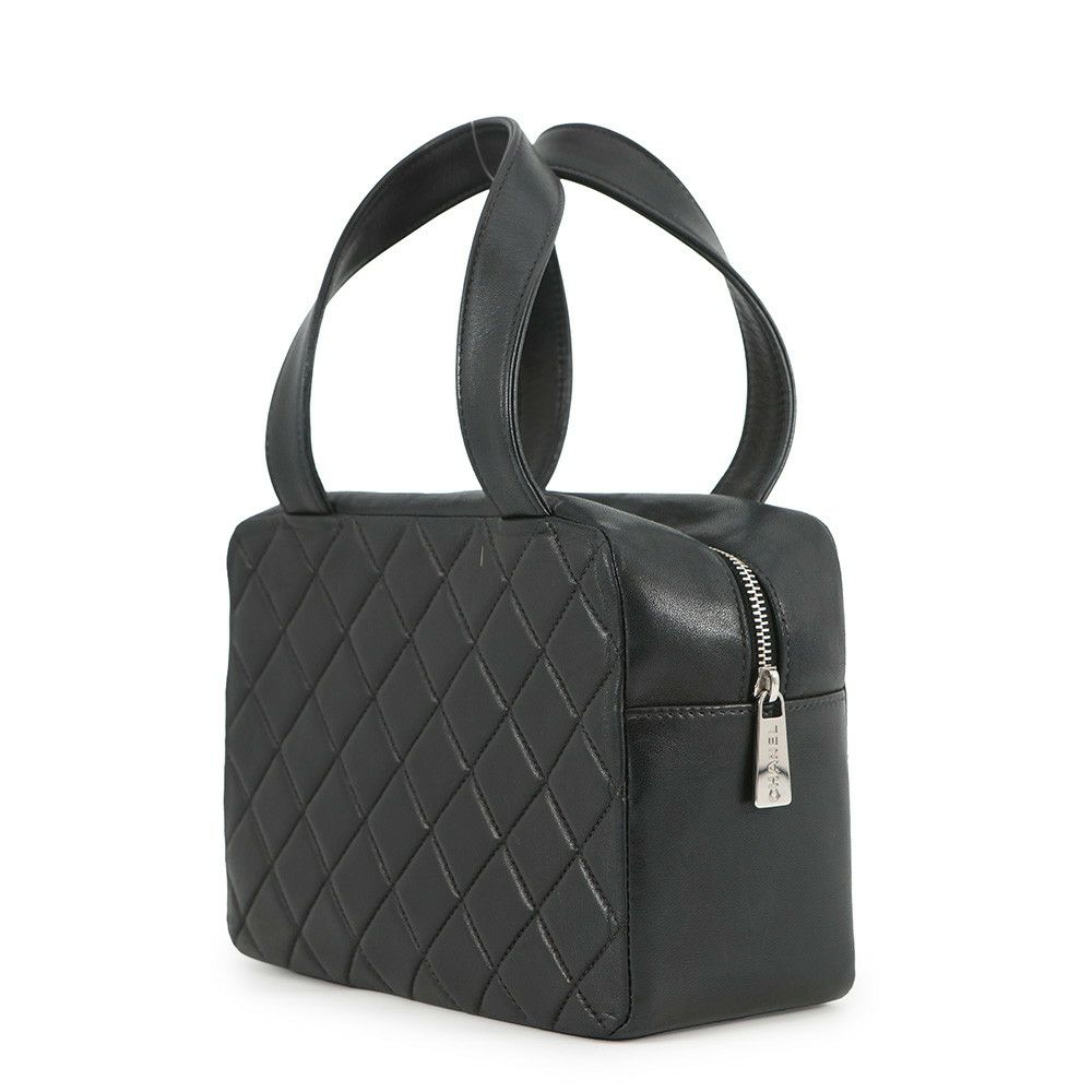 シャネル ハンドバッグ ココマーク ラムスキン CHANEL 黒