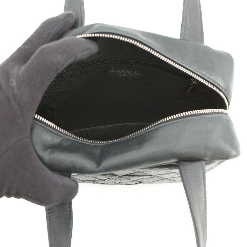 シャネル ハンドバッグ ココマーク ラムスキン CHANEL 黒