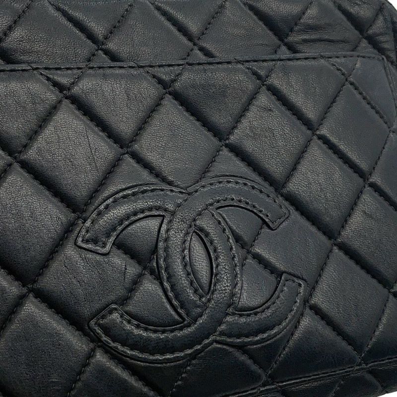 シャネル ハンドバッグ ココマーク ラムスキン CHANEL 黒