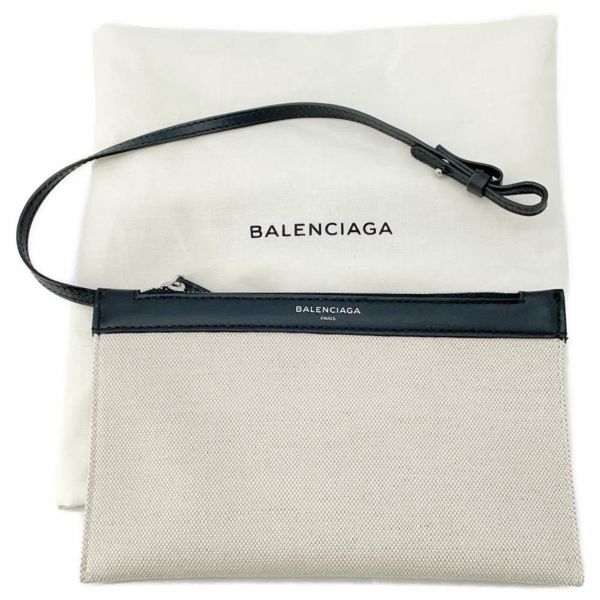 バレンシアガ トートバッグ ネイビーカバス S ポーチ付 339933 BALENCIAGA スモールサイズ バッグ 黒 白