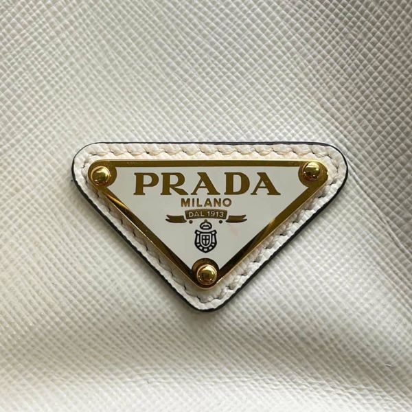 プラダ ハンドバッグ サフィアーノ レザー ミディアム 1BA337 PRADA 2wayショルダーバッグ 白