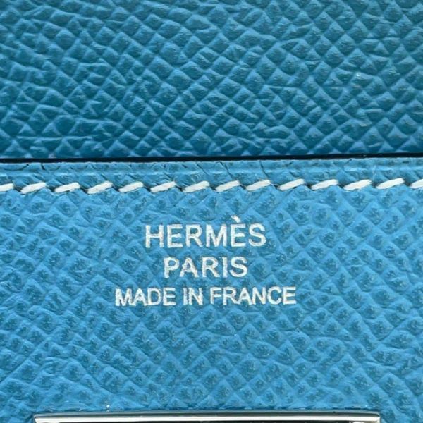 エルメス 長財布 ケリーウォレット ロング ブルージーン/シルバー金具 エプソン □P刻印 HERMES 財布