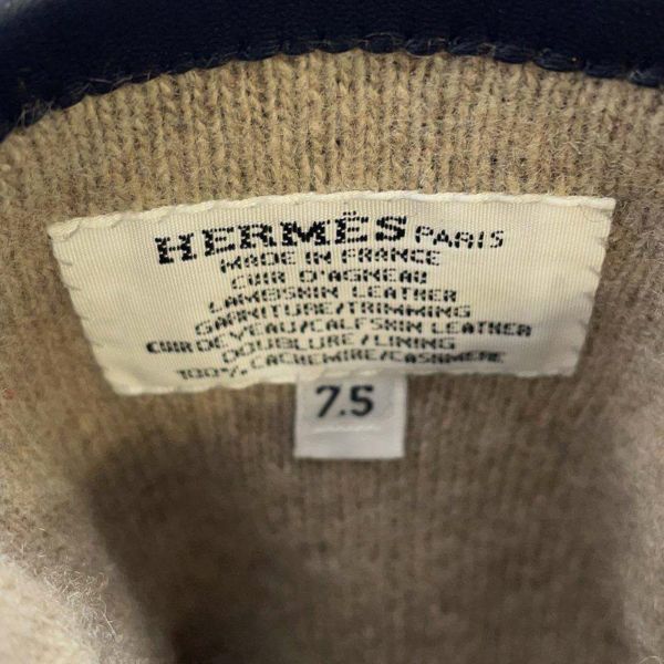 エルメス グローブ ホース・クルー・カルーゼ ブルーニュイ サイズ7.5 HERMES 手袋 メンズ