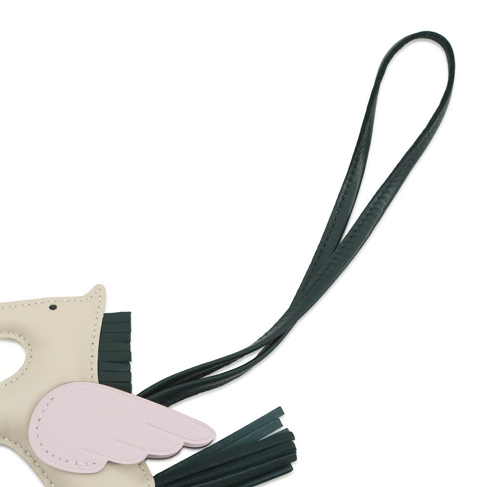 エルメス バッグチャーム ロデオPM ペガサス クレ/ローズサクラ/ヴェールシプレ ラムスキン U刻印