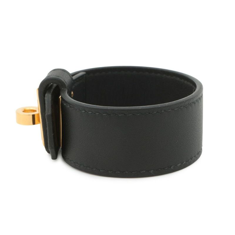 エルメス ブレスレット ケリーツイスト PM ブラック/ゴールド金具 スイフト B刻印 サイズT2 黒 ソルド品