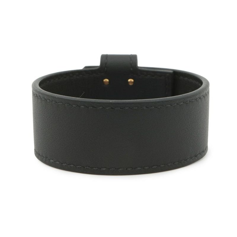 エルメス ブレスレット ケリーツイスト PM ブラック/ゴールド金具 スイフト B刻印 サイズT2 黒 ソルド品