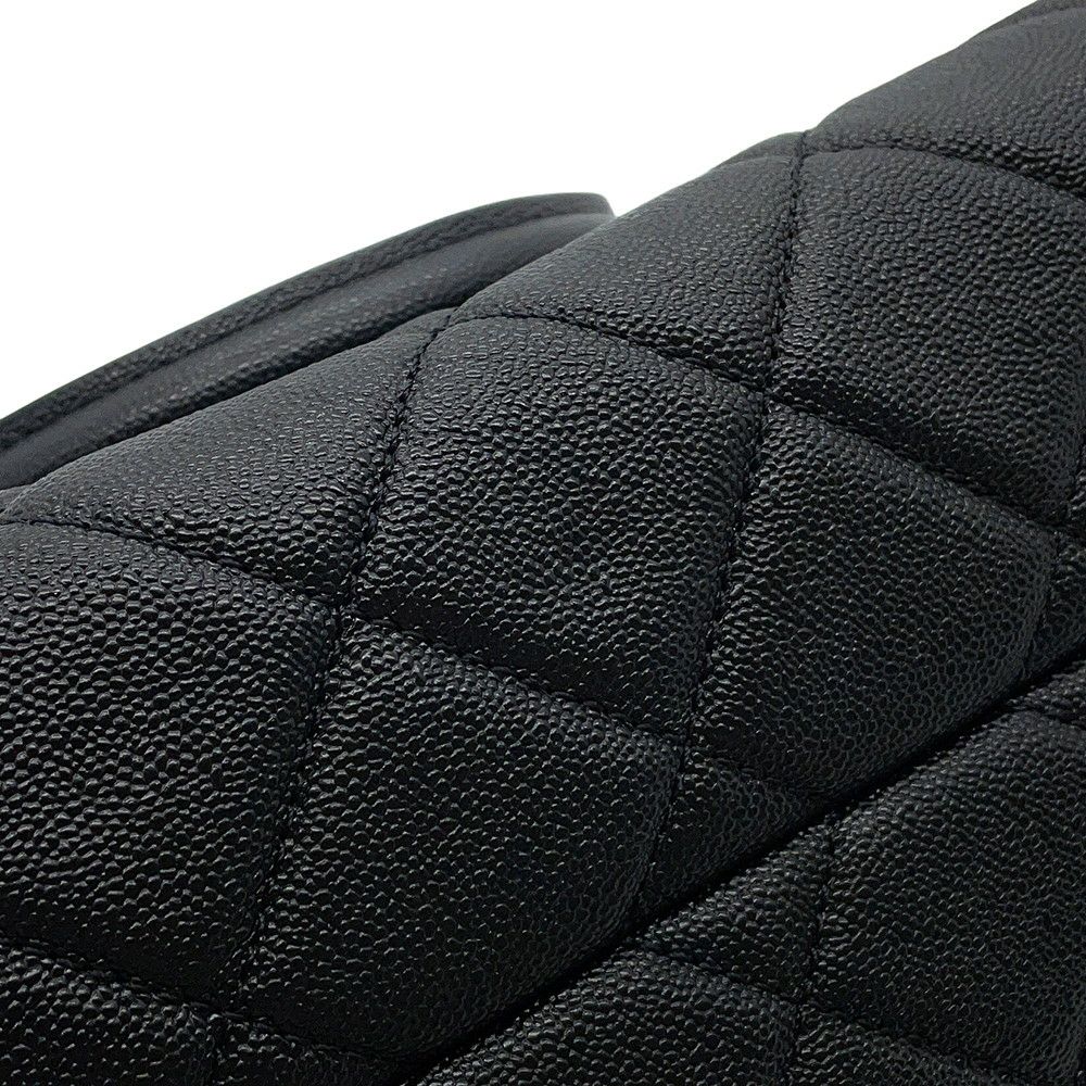 シャネル チェーンショルダーバッグ ココマーク マトラッセ ボーリングバッグ キャビアスキン AS3893 CHANEL 黒