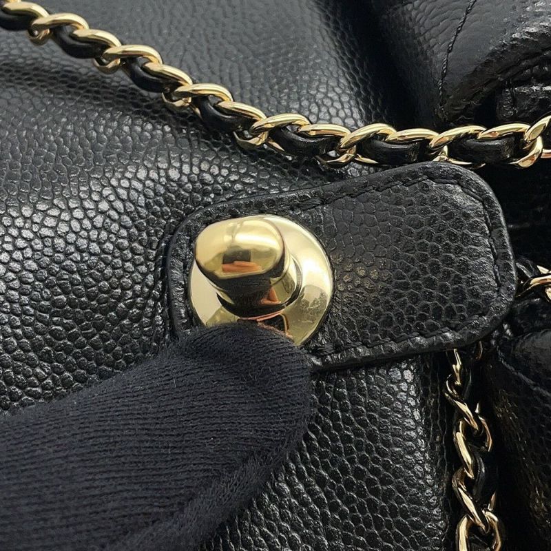シャネル リュック マトラッセ ココマーク キャビアスキン AS3860 CHANEL バックパック バッグ 黒