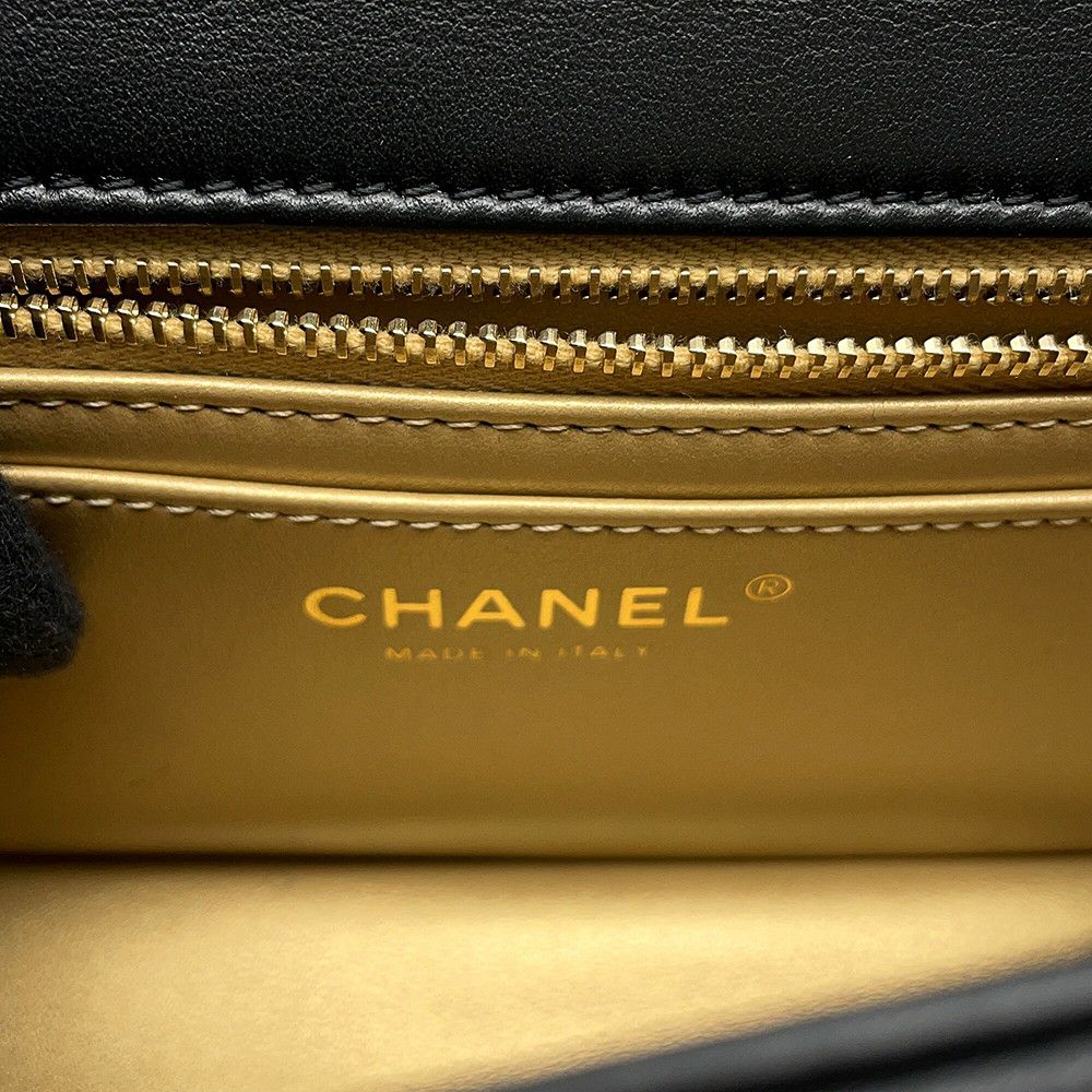 シャネル チェーンショルダーバッグ ココマーク マトラッセ20 ココボール ラムスキン AS1787 CHANEL 黒