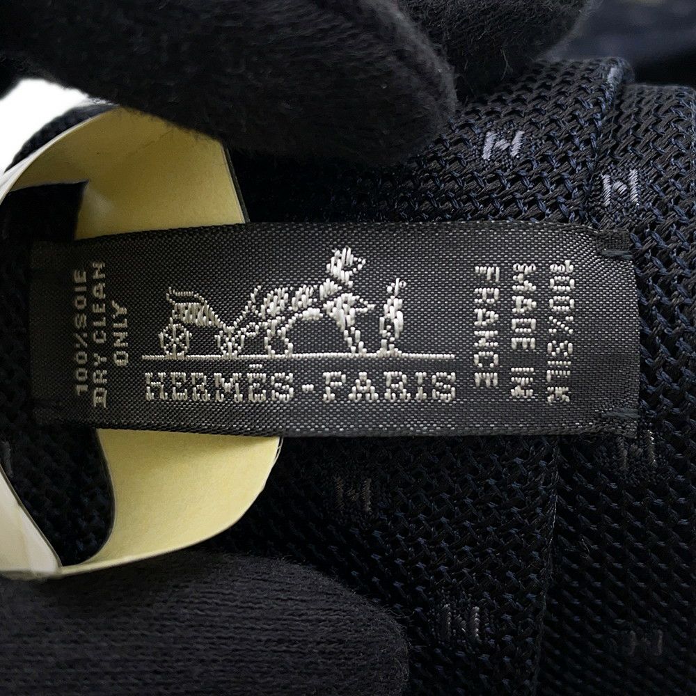 エルメス ネクタイ グルナディーヌH ブラック/グレー シルク HERMES メンズ タイ