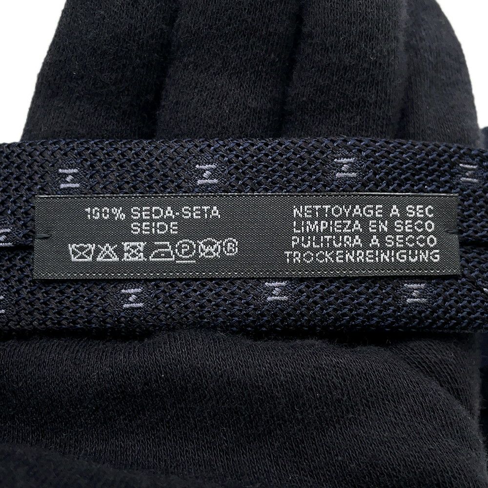 エルメス ネクタイ グルナディーヌH ブラック/グレー シルク HERMES メンズ タイ