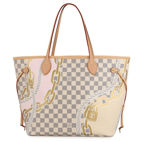 ルイヴィトン トートバッグ ダミエ・アズール/ロープ＆チェーン ノーティカル ネヴァーフル MM N40471 ヴィトン バッグ