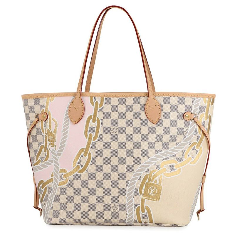 ルイヴィトン トートバッグ ダミエ・アズール/ロープ＆チェーン ノーティカル ネヴァーフル MM N40471 ヴィトン バッグ