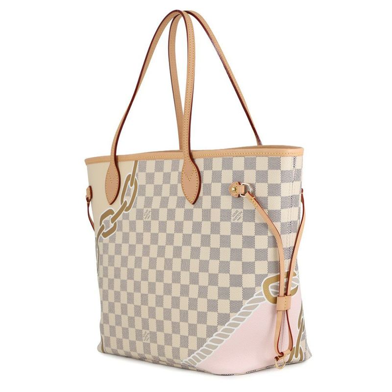 ルイヴィトン トートバッグ ダミエ・アズール/ロープ＆チェーン ノーティカル ネヴァーフル MM N40471 ヴィトン バッグ