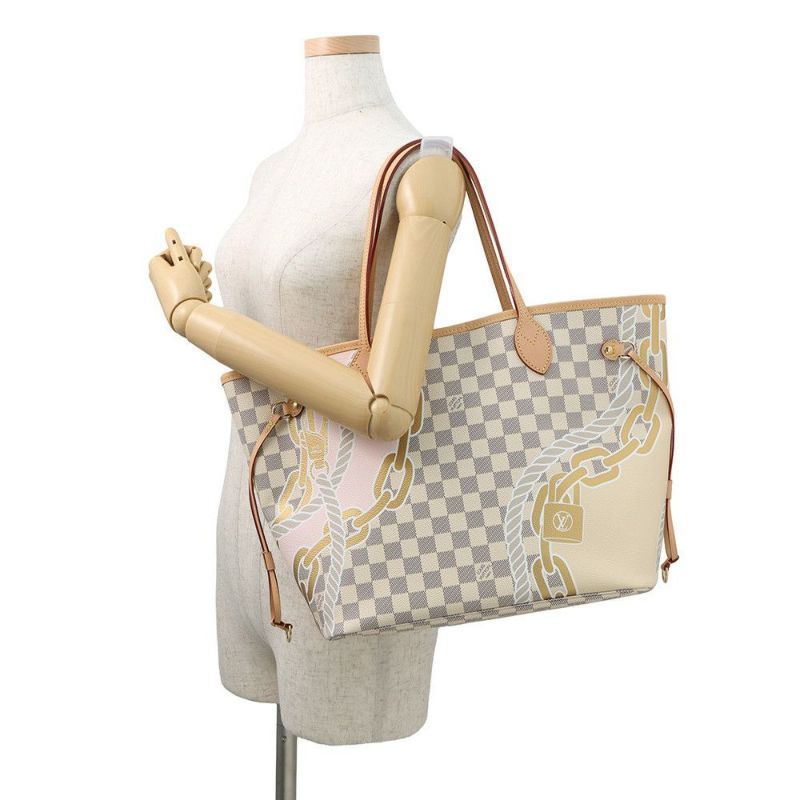 ルイヴィトン トートバッグ ダミエ・アズール/ロープ＆チェーン ノーティカル ネヴァーフル MM N40471 ヴィトン バッグ