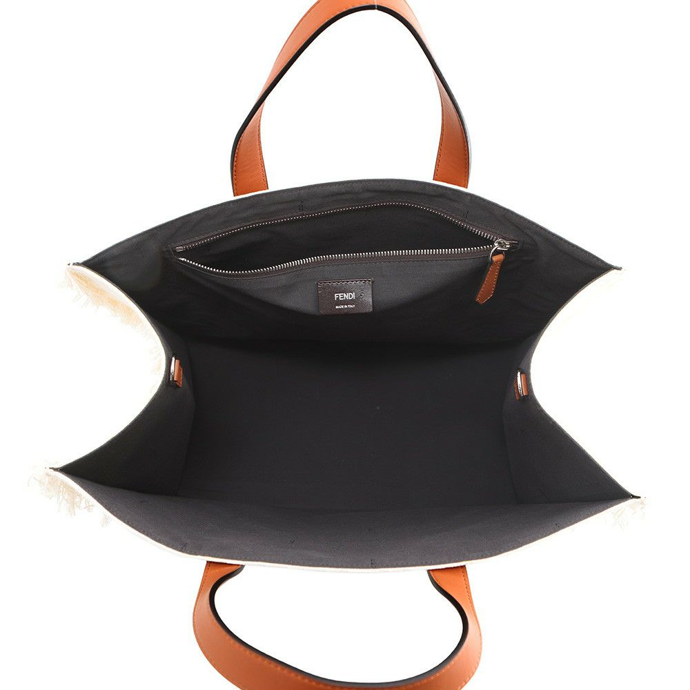 フェンディ トートバッグ ロゴ フリンジ 7VA591 FENDI バッグ 2wayショルダーバッグ 白 セール品