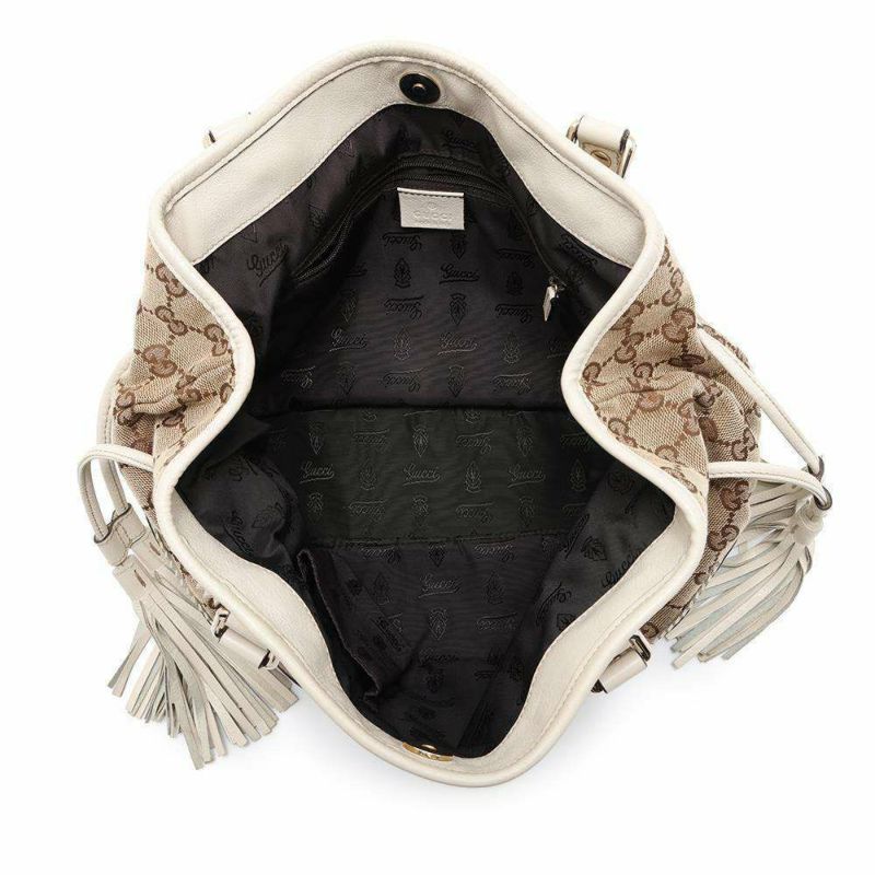 グッチ トートバッグ GGキャンバス トライベッカ タッセル キャンバス/レザー 211955 GUCCI 白