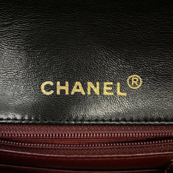 シャネル チェーンショルダーバッグ ミニ マトラッセ ココマーク シングルチェーン ラムスキン A01115 CHANEL 黒