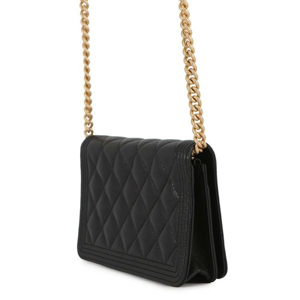 シャネル チェーンウォレット ボーイシャネル マトラッセ ココマーク キャビアスキン AP1117 CHANEL 財布 黒