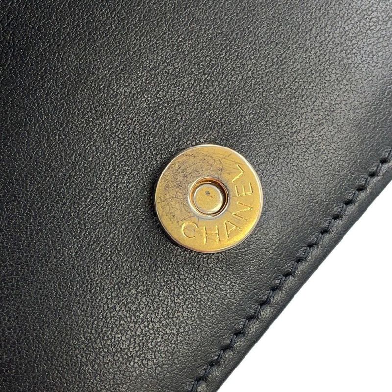 シャネル チェーンウォレット ボーイシャネル マトラッセ ココマーク キャビアスキン AP1117 CHANEL 財布 黒
