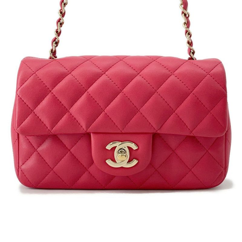 シャネル チェーンショルダーバッグ ミニ マトラッセ 20 ココマーク ラムスキン A69900 CHANEL