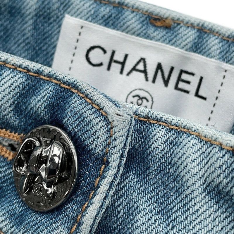 シャネル パンツ リボン デニム レディースサイズ34 P80580 CHANEL ボトムス