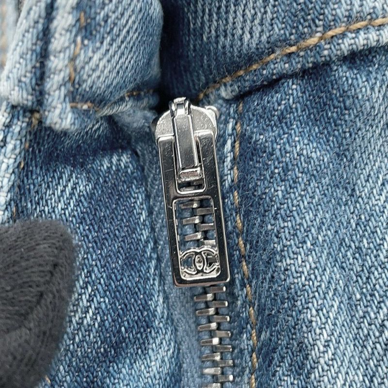 シャネル パンツ リボン デニム レディースサイズ34 P80580 CHANEL ボトムス
